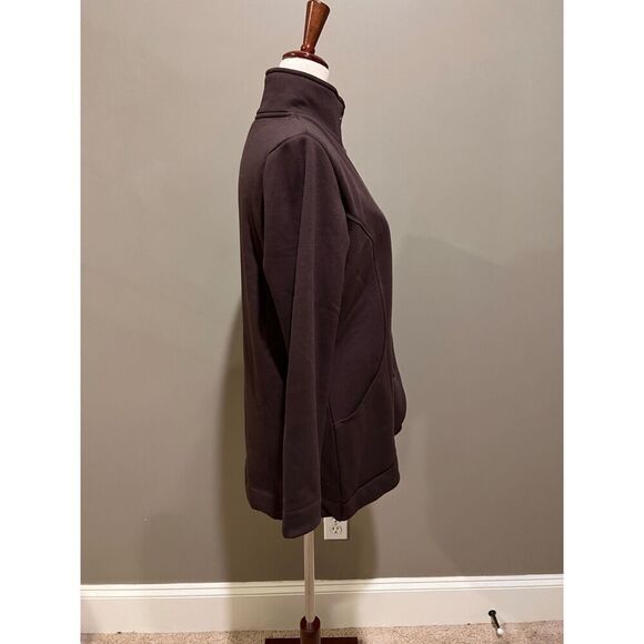 Denim & Co Jacket women’s size XS brown button down long sleeve soft warm cozy - Picture 5 of 8